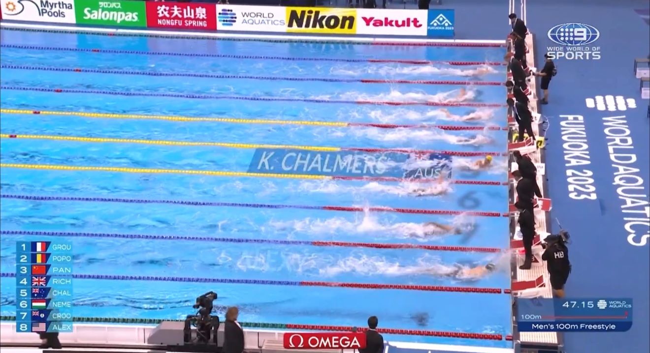 Kyle Chalmers winning 100m Freestyle